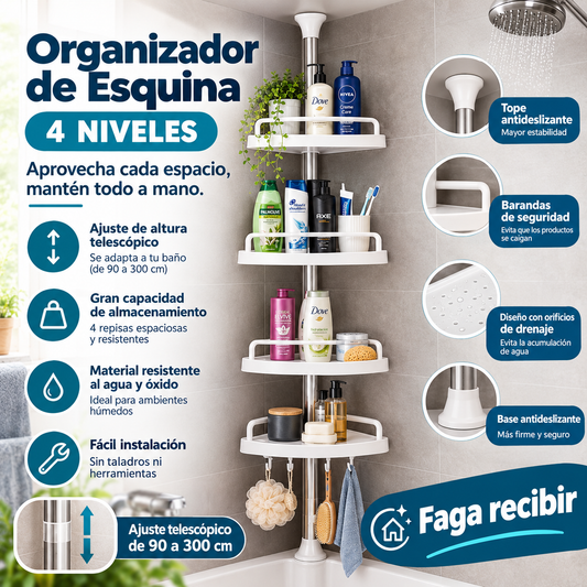Organizador Esquinero Ducha 4 Niveles